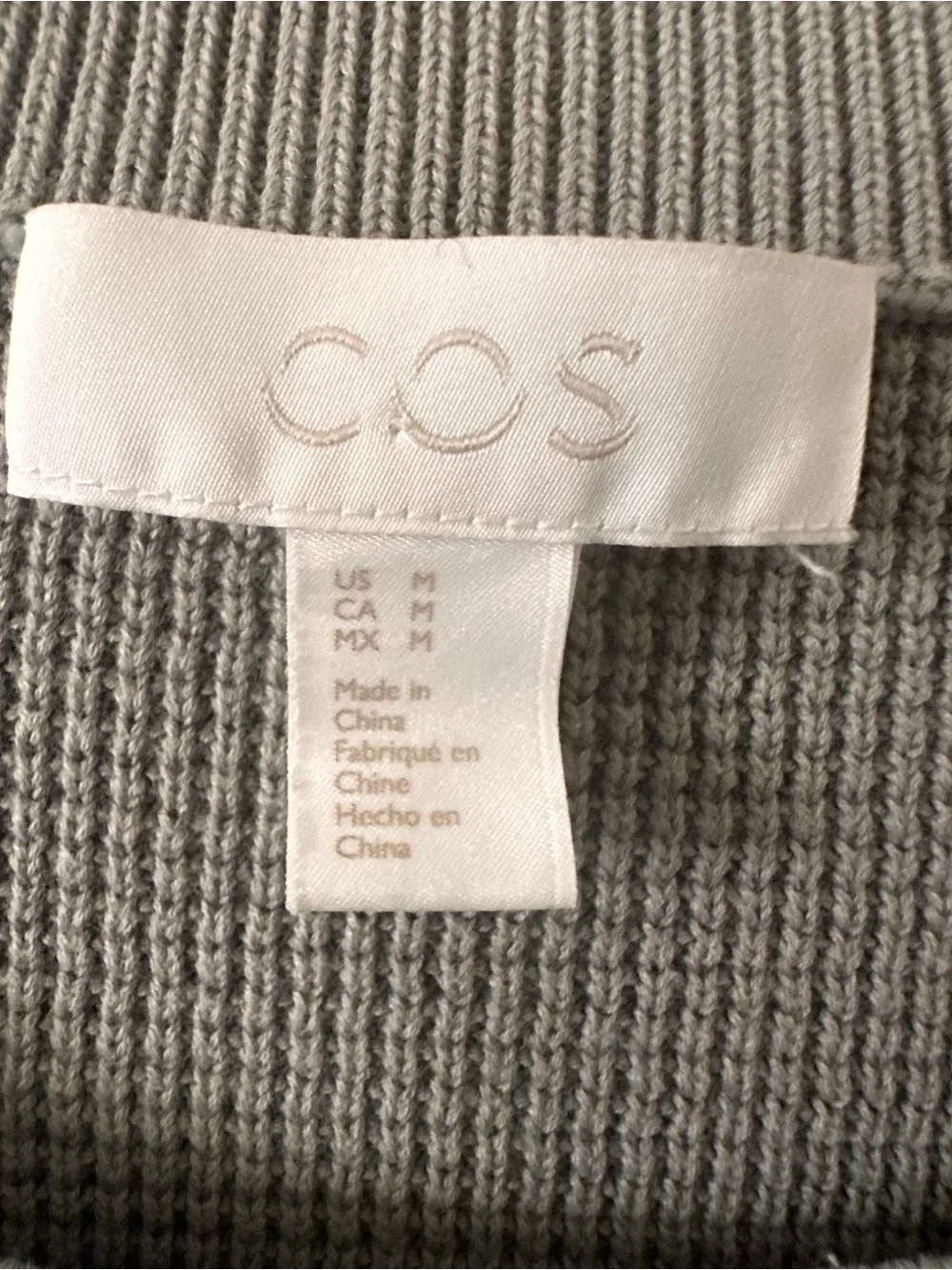 COS Men's Crewneck Sweater in Light Gray-Green